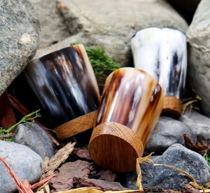 Copa de Vino de Cuerno de Búfalo Natural de Alta Calidad, Personalizada, Tallada a Mano, para Vino Tinto - Product Image 1