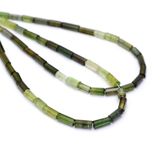 Tourmaline AAA+ 6mm-10mm, tube facetté, briolette, tourmaline naturelle multicolore, pierre précieuse cylindrique, perles fantaisie pour bijoux - Product Image 1