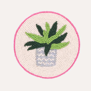 <b>Beaded</b> Fruit Stripe Classic Eco-Friendly Durable Round Fabric HK EXPORTS FLORAL DESIGN Placemat Set with <b>Coasters</b> - Product Image 1