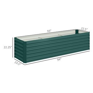 Kit Orto Rialzato Zincato 8x2x2ft con Bordo di Sicurezza per Fiori, Erbe e Verdure - Categoria Prodotti Verdi - Product Image 3