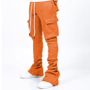 Custom Manufacturing Plain Joggers Stacked Sweatpants With Label Logo <b>Drawstring</b> Vintage Flared Breathable <b>Trousers</b> Cargo Pants - Product Image 1