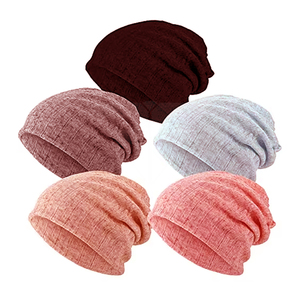 5 Gorros Elásticos de Jacquard para Hombre y Mujer, Estilo Slouchy, para Quimioterapia, Fabricados en Pakistán - Product Image 1