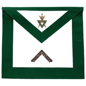 Worshipful Master Allied Masonic Degrees Apron <b>Green</b> <b>Velvet</b> Masonic Regalia Ceremonial Lodge Premium Freemason Wear - Product Image 1