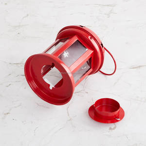 เตาเผากำยานทรงสูงสีแดงโบราณ งานศิลปะสมัยใหม่ทำมือ สีเบจ ทราเวอร์ทีน ลายอารบิกสีเงิน จาก Otel Home Decor ของขวัญตั้งโต๊ะสำหรับคริสต์มาส - Product Image 5