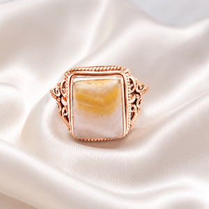 Pure 925 Sterling <b>Silver</b> Banded Agate Statement <b>Ring</b> Handmade Vintage Boho Gemstone <b>Ring</b> Women Jewelry Gift for her Unisex <b>Men</b> - Product Image 2