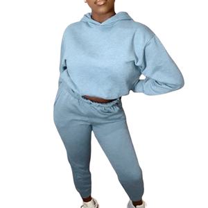 Automne nouveauté à manches longues décontracté femmes deux pièces ensemble couleur unie pantalons de survêtement et sweat à capuche ensemble Sport survêtements pour femmes 2026 - Product Image 1