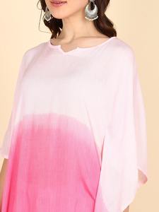 Caftán de rayón de diseñador de alta calidad, teñido con técnica tie-dye, para uso diario en verano, corte regular, cuello corazón, al mejor precio por parte del proveedor. - Product Image 6