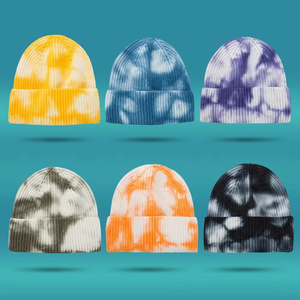 High Quality Fashion Wholesale Sports Knitted <b>Hats</b> for Women <b>Men</b> <b>Winter</b> Tie-Dyed Beanies - Product Image 1