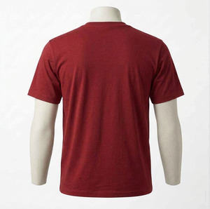 เสื้อยืดสีเบจเรียบสำหรับผู้ชาย สกรีนโลโก้ได้ ผ้าฝ้าย 100% คอกลม แขนสั้น สไตล์มินิมอล เสื้อยืดพื้นฐาน ขายส่ง OEM เสื้อยืดเปล่า - Product Image 5