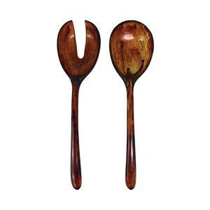 Juego de Cuchara para Servir y Tenedor para Ensalada de Piedra Verde Marmoleada, Juego de 2 Piezas de Utensilios de Cocina - Product Image 6