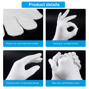 Guantes de seguridad de alta calidad 100% algodón, tela de grado alimenticio, buen agarre, guantes de tela de algodón para uso diario, manipulación y suministro. - Product Image 5