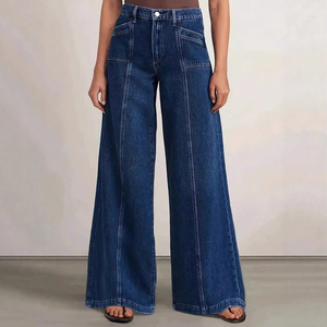 Pantalon palazzo élégant pour femme, coupe large, taille haute, décontracté, léger et respirant, idéal pour le bureau et les occasions décontractées - Product Image 1
