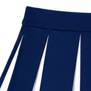 Jupe plissée bleu marine pour femme, uniforme de cheerleading, tenue de danse pour équipe, vêtement de performance avec motif rayé - Product Image 4
