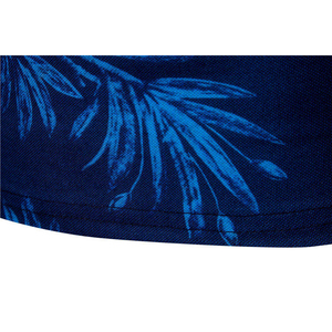 Men's <b>Blue</b> Floral Printed Short Sleeve <b>Polo</b> <b>Shirt</b> Casual Knitted Breathable Regular Fit - Product Image 4