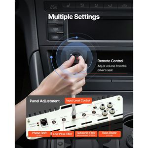 Amplificateur audio de voiture 1 canal classe D 800W RMS MAX stable 1/2/4 Ohm avec contrôle de niveau du subwoofer à distance, amplificateur monobloc pour voiture - Product Image 4