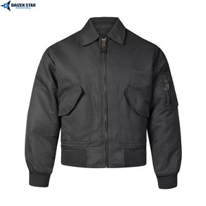 DAIZEN <b>STAR</b> INTERNATIONAL Men's Solid Color Polyester/Cotton Bomber <b>Jacket</b> Stand Collar Zipper Closure High Street Casual Style - Product Image 1