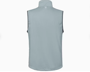 Gilet réfléchissant coupe-vent léger pour homme, sans col, fermeture éclair, couleur unie, vêtement d'extérieur décontracté, idéal pour l'été, 100 % polyester - Product Image 2
