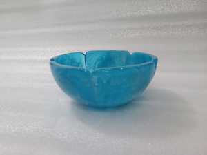 Turquoise Resin <b>Bowl</b> with White Swirl Pattern <b>Heart</b> Flower <b>Shape</b> Waterproof Home Decor salad <b>bowl</b> - Product Image 4