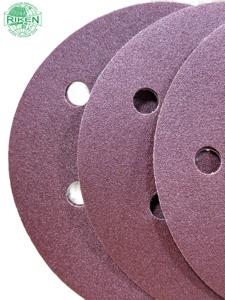 Disco de lijado de óxido de aluminio rojo de 150 mm con gancho y bucle, disco abrasivo para lijadora manual en forma de disco - Product Image 4