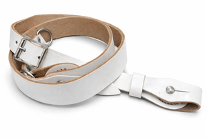 Sangle en cuir véritable vintage blanche de style Sam Browne – Neuve - Product Image 4