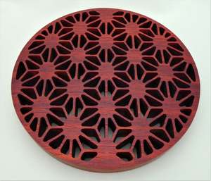 Eco Wooden Trivet Heat Resistant Hot Pad <b>Round</b> Hollow Wood Coaster Premium Table <b>Mat</b> Wholesale Custom Kitchen Hot Pot Holder - Product Image 1