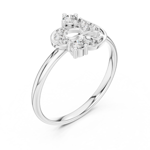 Anillo de oro macizo de 14k para mujer con diamante de corte redondo minimalista botánico antiguo, ideal para regalo, compromiso, aniversario, boda. - Product Image 5