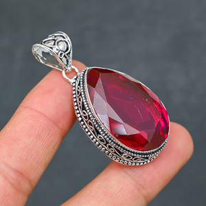 Collier Statement en Tourmaline Rose et Argent 925, Style Luxe, Poids 22g - Product Image 2