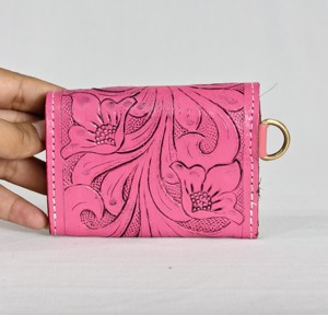 Monedero y Tarjetero Multifuncional de Cuero Genuino para Mujer, con Correa de Muñeca Bordada a Mano - Product Image 3