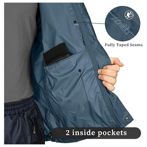 Men's Lightweight Waterproof Rain <b>Jacket</b> with Hood Breathable Windproof Rain Shell Coat for Outdoor Sports Golf <b>Cycling</b> - Product Image 4