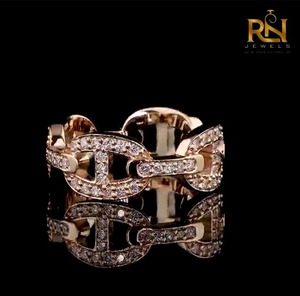 Bague en diamant de laboratoire taille brillant, sertie quatre griffes, or massif 9K 14K 18K, couleur DEF, bijoux de luxe personnalisés unisexe - Product Image 1