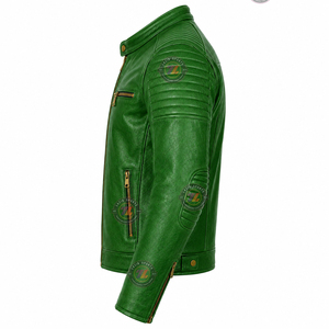 top quality genuine leather motorcycle riding jacket biker motocross cycling street racing custom wholesale supplier factory - Product Image 3