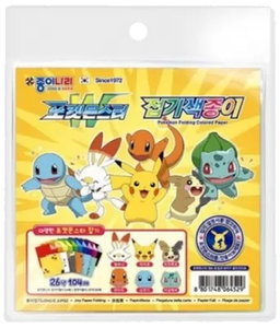 กระดาษพับโอริกามิลายโปเกมอน ยี่ห้อ Jongienara 26 สี 104 แผ่น ชุดกระดาษพับ DIY สำหรับเด็ก งานฝีมือ ลายการ์ตูนอนิเมะ ขายส่ง - Product Image 1