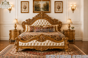Juego de Muebles de Dormitorio de Madera de Teca Moderna y Lujosa, Compre un Juego de Dormitorio de Madera Tallada a Mano de Tendencia para Decoración del Hogar - Product Image 3