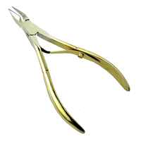 Coupe-ongles et coupe-cuticules dorés en acier inoxydable pour doigts et orteils, outils de manucure et pédicure courbés, les plus vendus