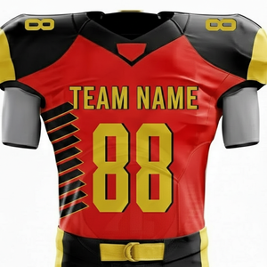 Uniforme de Fútbol Americano Personalizado de Alta Calidad |   Camiseta Deportiva Unisex de Manga Corta con Nombre y Color del Equipo Personalizados, Servicio OEM - Product Image 3