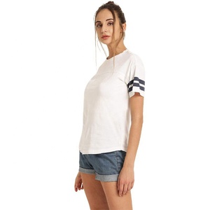 T-shirt décontracté à manches courtes et col rond pour femme, 100 % coton jersey, écologique, respirant, anti-boulochage, séchage rapide, été, 280g - Product Image 4
