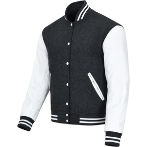 Premium Quality Vintage Varsity Jacket for <b>Men</b> 100% Polyester Customizable Logo on Front for Spring Baseball Seasons - Product Image 2