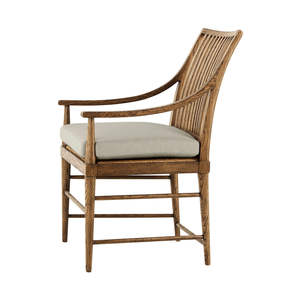 Chaise de salle à manger en bois de style farmhouse NAM HAI avec accoudoirs, pieds en chêne durable, personnalisable pour hôtel et usage domestique - Product Image 4