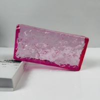 Brique de verre givré rose texturé effet glace en gros pour cloison murale intérieure contemporaine