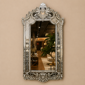 กระจกติดผนังสไตล์บาโรกแบบเวนิสสุดหรู | กระจกตกแต่งสไตล์โบราณพร้อมกรอบลายประณีตสำหรับตกแต่งห้องพัก โรงแรม และบ้าน - Product Image 2