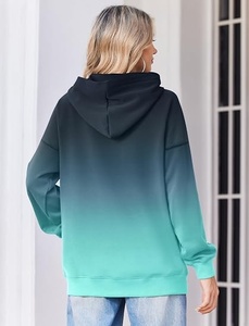 Sudadera con Capucha Extra Grande para Mujer, de Forro Polar Transpirable, con Rayas, Manga Larga, Hombros Caídos, Tejida, Informal, para Otoño - Product Image 4