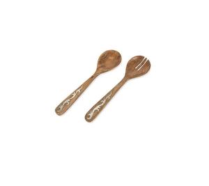 Ensemble de 2 ustensiles en bois de manguier pour servir les salades, design best-seller, prix de gros. - Product Image 1