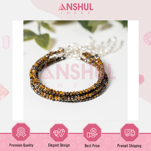 Fabricante Indio de Joyería de Moda con Cuentas Facetadas de Diseño Elegante y Lujoso, Tobillera de Cristal Ojo de Tigre a Precio de Fábrica - Product Image 5