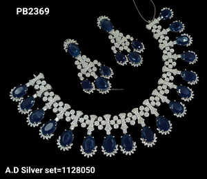 Ensemble de bijoux de mariée plaqué argent diamant américain élégant classique avec boucles d'oreilles assorties ensemble de collier vêtements de mariage aux femmes - Product Image 3