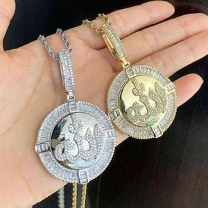 3D Design Hip Hop Rapper CZ Jesus Pendant Jewelry New Arrival Mixed Inlay <b>Flower</b> <b>Crown</b> Big Jesus Iced Out Pendant Necklace - Product Image 2