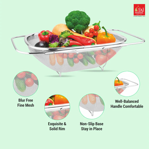 New Arrival SS <b>Sink</b> <b>Basket</b> With Mesh Reinforcement Protector Fruit Vegetable Strainer <b>Basket</b> Oval Mesh Colander - Product Image 4