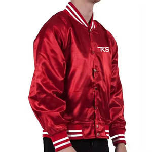 Chaqueta Universitaria de Satén Personalizada al por Mayor con Acabado Suave, Forro Cómodo, Cuello y Puños Acanalados - Product Image 3