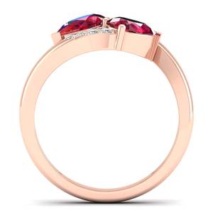 แหวนหมั้นเงินแท้ 925 ประดับมอสซาไนต์ทรงลูกแพร์ 1.5 กะรัต พร้อมพลอยทับทิม สำหรับงานแต่งงาน ลดราคาพิเศษจาก REYES - Product Image 4