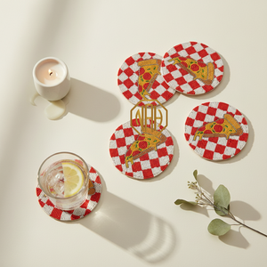 Posavasos Bohemios Hechos a Mano con Cuentas de Calavera de Azúcar, Manteles de Tela Ecológicos, Decoración de Mesa - Product Image 5