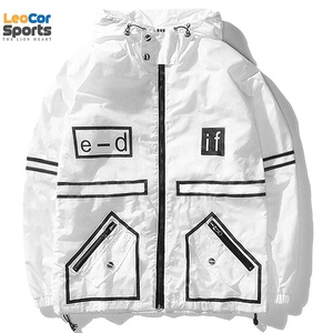 Men's <b>Lightweight</b> Drawstring Hooded Windbreaker Custom Wholesale Clothing Waterproof Casual Plain Windproof <b>Jacket</b> for Winter - Product Image 1